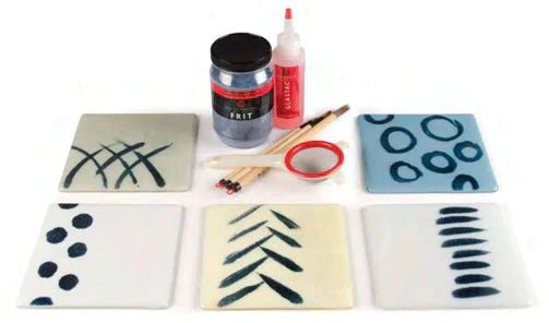 Bullseye Quick Tip: Inky Blue Brush Strokes - Warm Glass