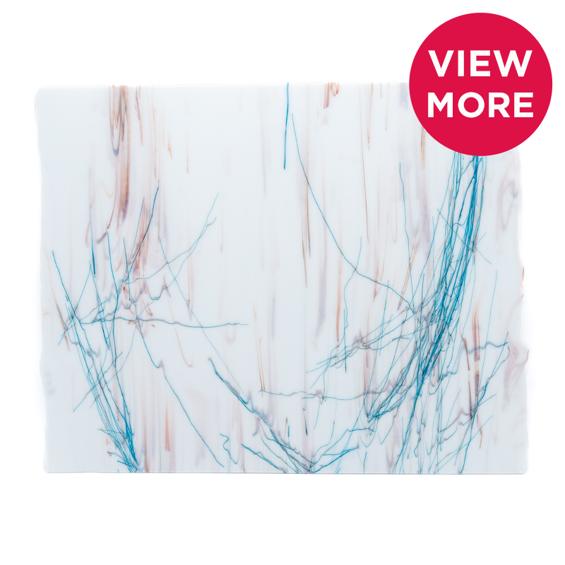 Bullseye Special Reactive Cloud & Turquoise StringersTOP Warm Glass