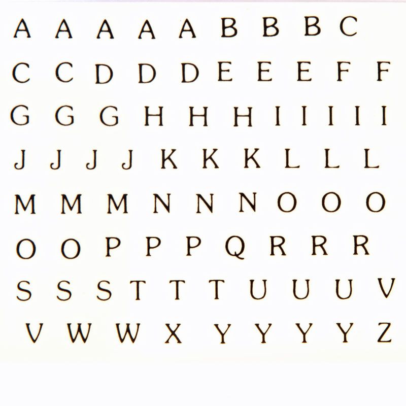 Alphabet Decal 11cm x 8.5cm - Warm Glass