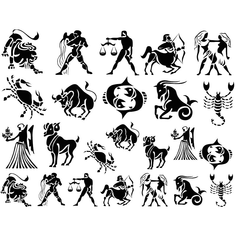 Astrology Zodiac Decal 13.3 x 10cm - Warm Glass