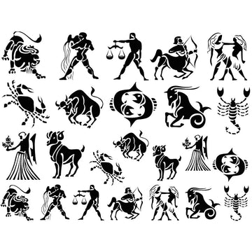 Astrology Zodiac Decal 13.3 x 10cm - Warm Glass