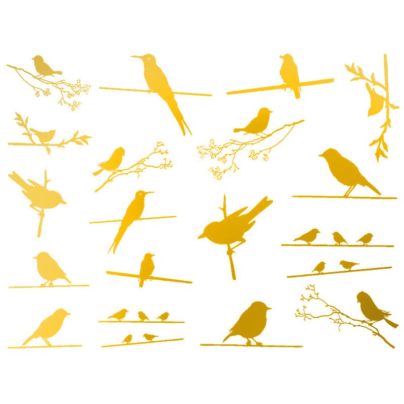 Birds on Wire Decal 13.3cm x 10cm - Warm Glass