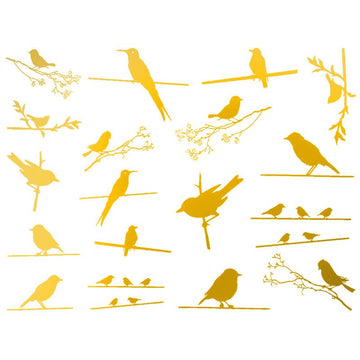 Birds on Wire Decal 13.3cm x 10cm - Warm Glass