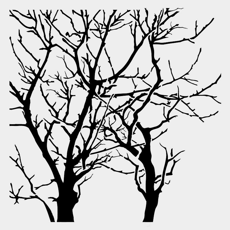 Branches Reversed Stencil 15cm x 15cm - Warm Glass