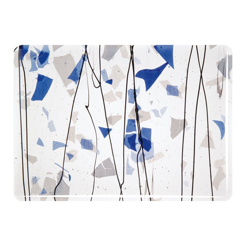 Bullseye Collage Glass: Fracture - Streamer Blue and White 4119 - Warm Glass