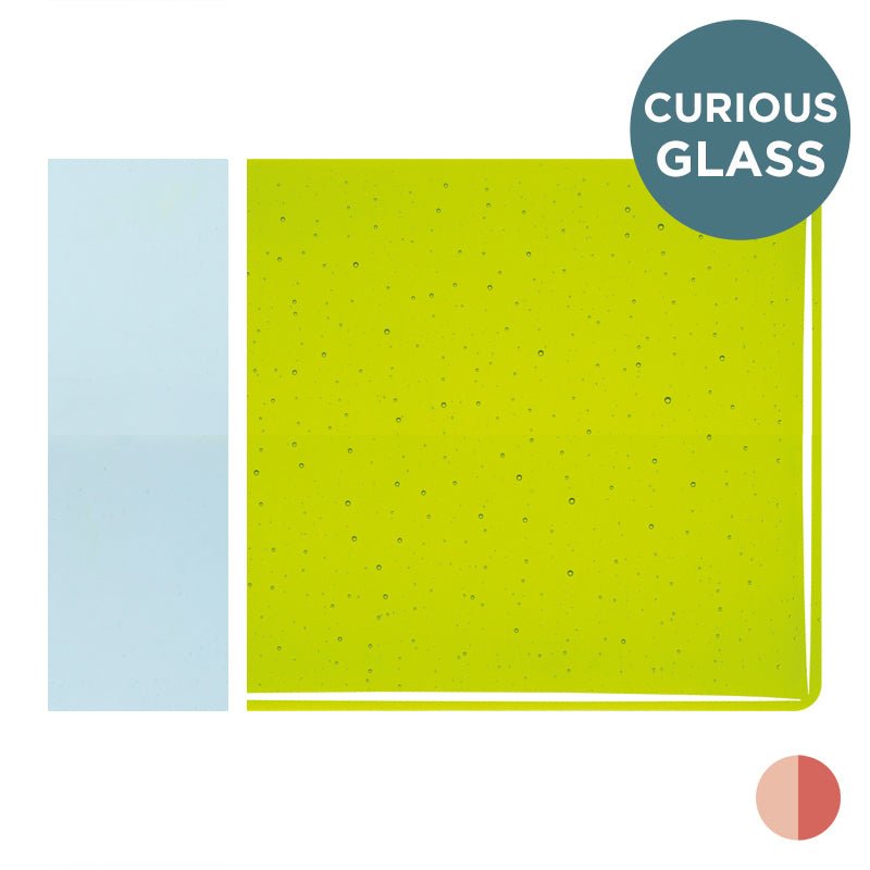 Bullseye Curious Glass: 2mm Lemon Lime Green Transparent 1422.50 - Warm Glass
