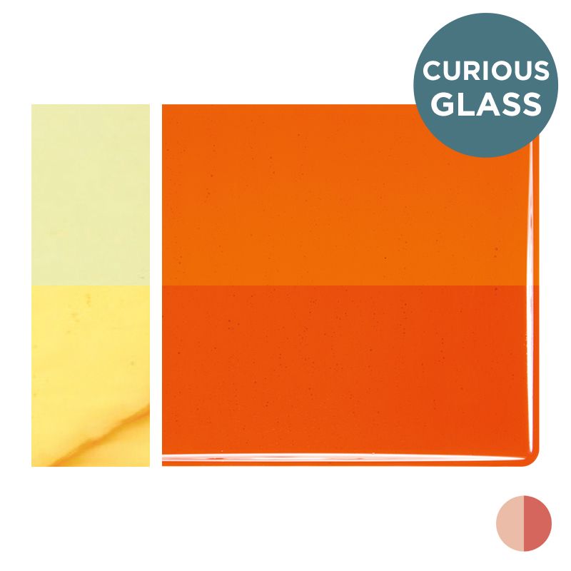 Bullseye Curious Glass: 3mm Orange Striker Transparent 1125.30 – Warm Glass