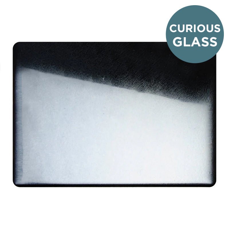 Bullseye Curious Irid Glass: 2mm Silver on Black 0100.57 - Warm Glass