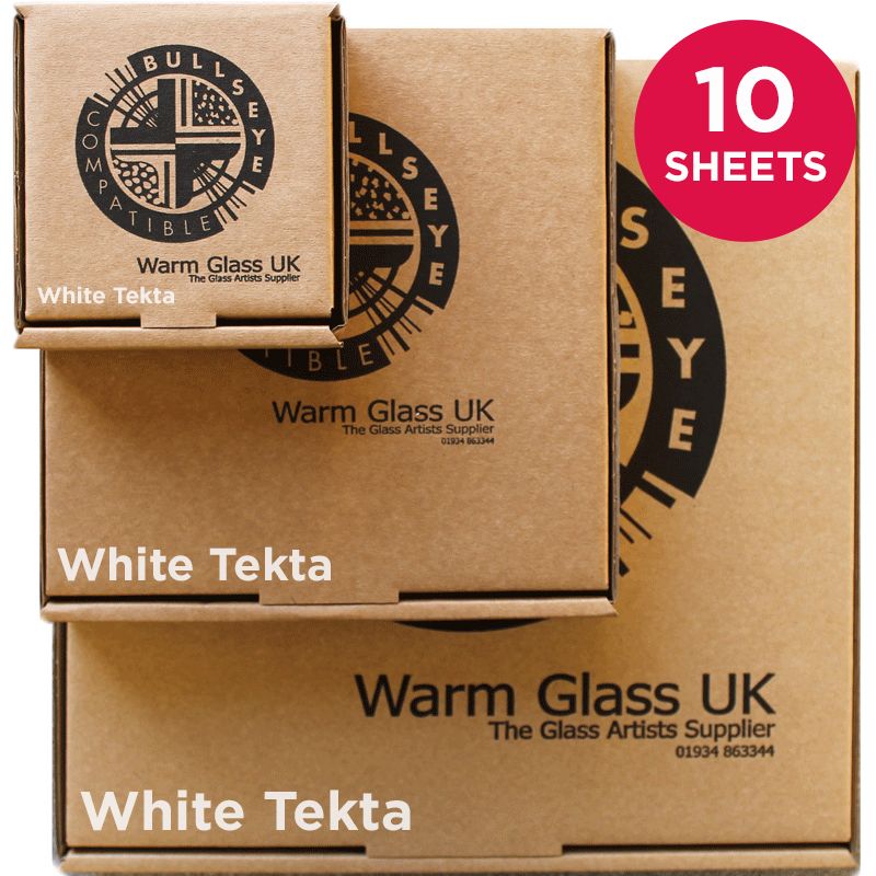 Bullseye Glass: 3mm Mega White Tekta Saver Packs - Warm Glass