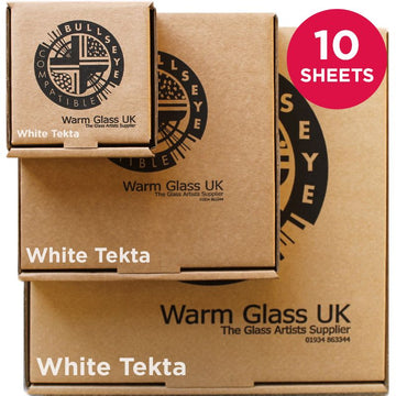 Bullseye Glass: 3mm Mega White Tekta Saver Packs - Warm Glass