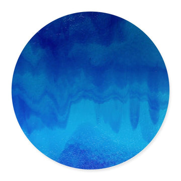 Bullseye Glass Circle: 3mm Blue Streaky 2116 (20cm) - Warm Glass
