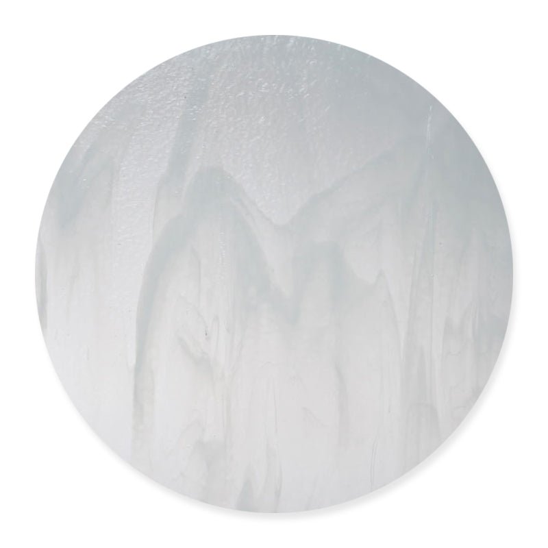 Bullseye Glass Circle: 3mm Clear and White Streaky 2130 (20cm) - Warm Glass
