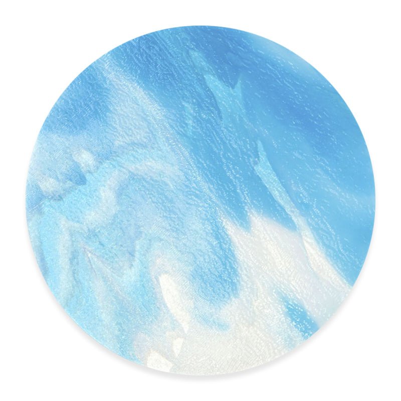 Bullseye Glass Circle: 3mm Clear, Turquoise, White Streaky 3116 (20cm) - Warm Glass