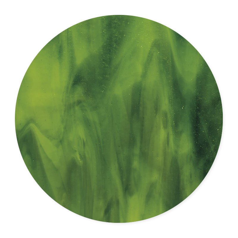Bullseye Glass Circle: 3mm Yellow & Deep Forest Green 2121 (20cm) - Warm Glass