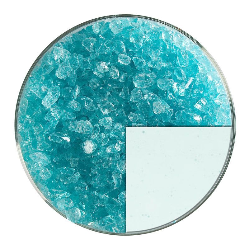 Bullseye Glass Frit: Aqua Blue Tint Coarse Frit 1808.03 - Warm Glass