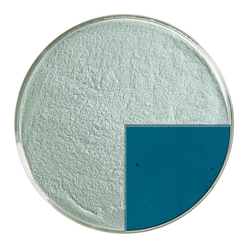 Bullseye Glass Frit: Aquamarine Blue Trans Powder 1108.08 - Warm Glass