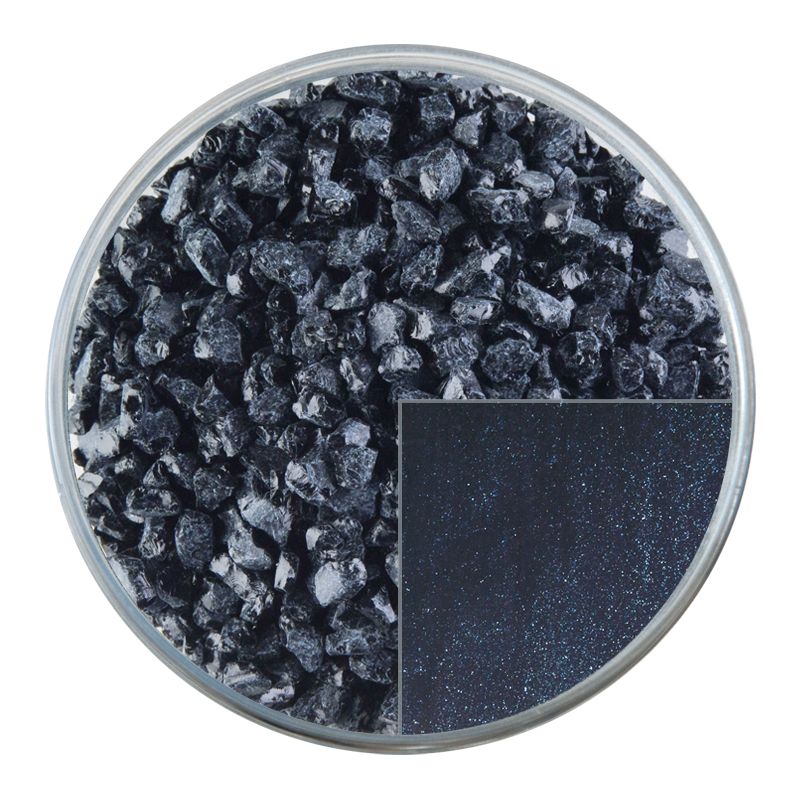 Bullseye Glass Frit: Aventurine Blue Transparent Coarse 1140.03 - Warm Glass