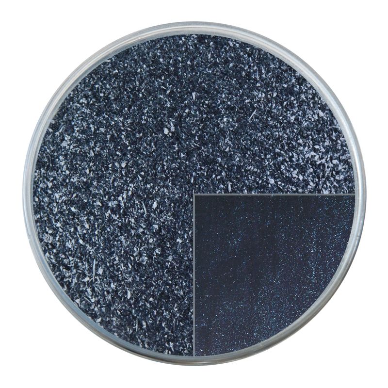 Bullseye Glass Frit: Aventurine Blue Transparent Fine 1140.01 - Warm Glass