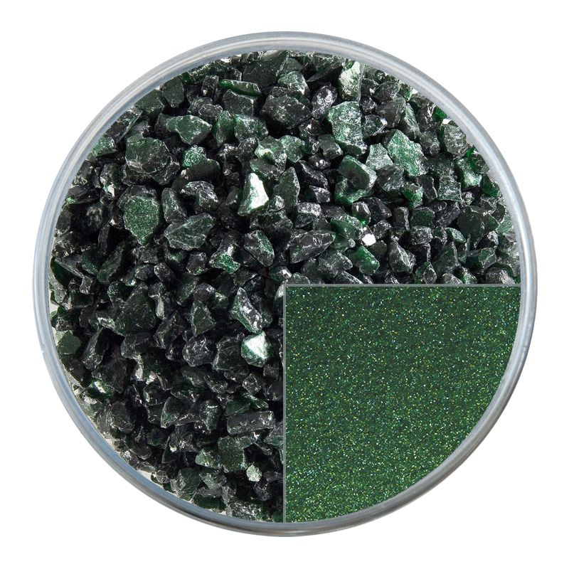 Bullseye Glass Frit: Aventurine Green Transparent Coarse 1112.03 - Warm Glass