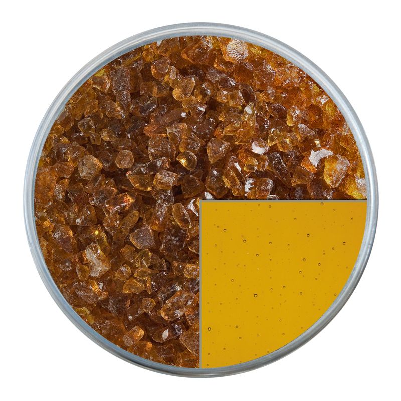 Bullseye Glass Frit: Dark Amber Transparent Coarse 1138.03 - Warm Glass