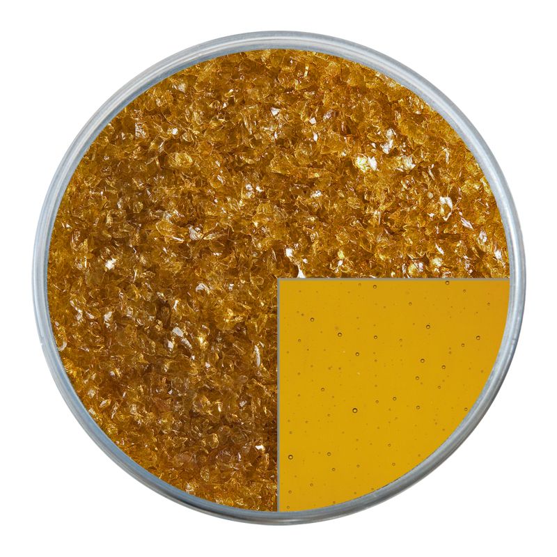 Bullseye Glass Frit: Dark Amber Transparent Medium 1138.02 - Warm Glass