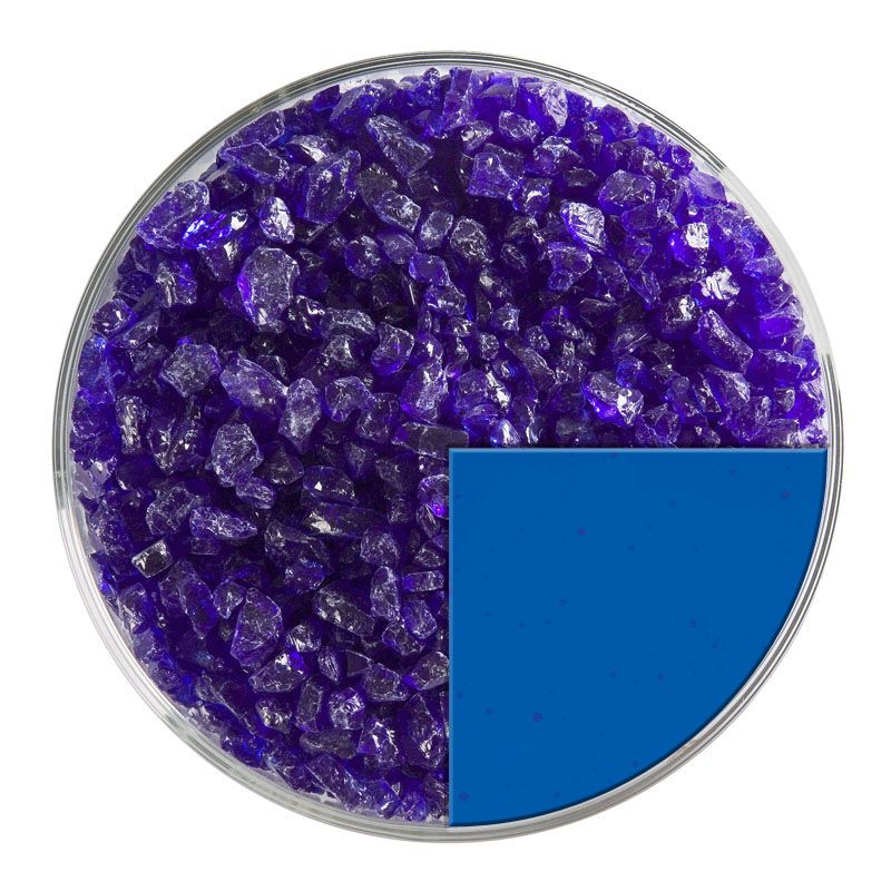 Bullseye Glass Frit: Deep Royal Blue Trans Coarse Frit 1114.03 - Warm Glass