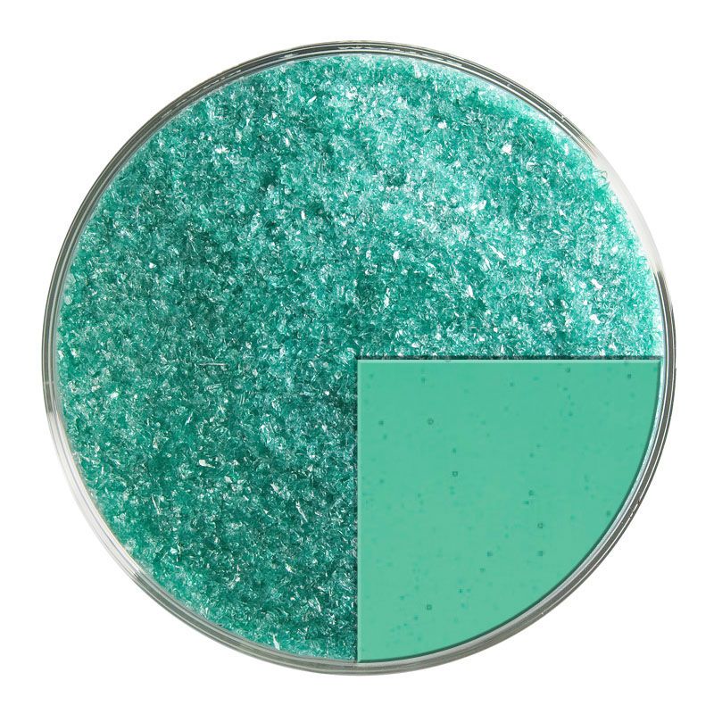 Bullseye Glass Frit: Emerald Green Trans Fine Frit 1417.01 - Warm Glass
