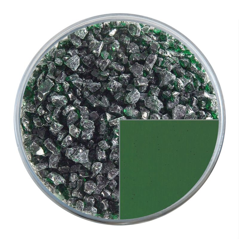 Bullseye Glass Frit: Kelly Green Transparent Coarse 1145.03 - Warm Glass