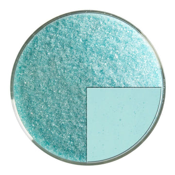 Bullseye Glass Frit: Light Aqua Blue Trans Fine Frit 1408.01 - Warm Glass