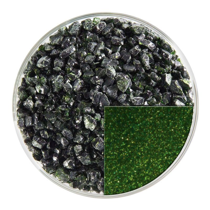 Bullseye Glass Frit: Light Aventurine Green Coarse Frit 1412.03 - Warm Glass
