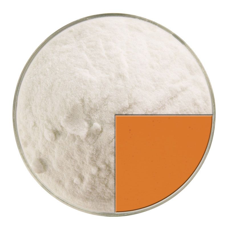 Bullseye Glass Frit: Light Orange Trans Powder Frit 1025.08 – Warm Glass