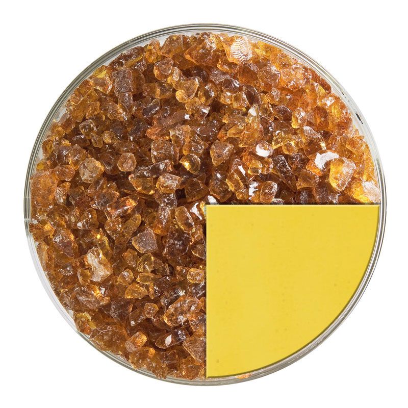 Bullseye Glass Frit: Medium Amber Trans Coarse Frit 1137.03 - Warm Glass