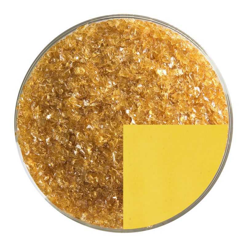 Transmedium Craft Bullseye Glass Frit: Medium Amber Trans Medium Frit 1137.02 – Warm Glass