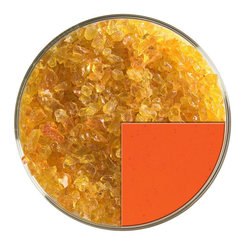 Bullseye Glass Frit: Orange Striker Transparent Coarse 1125.03 - Warm Glass