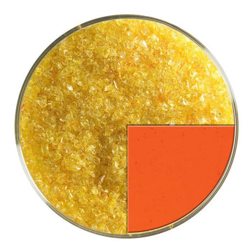 Bullseye Glass Frit: Orange Striker Transparent Medium 1125.02 - Warm Glass