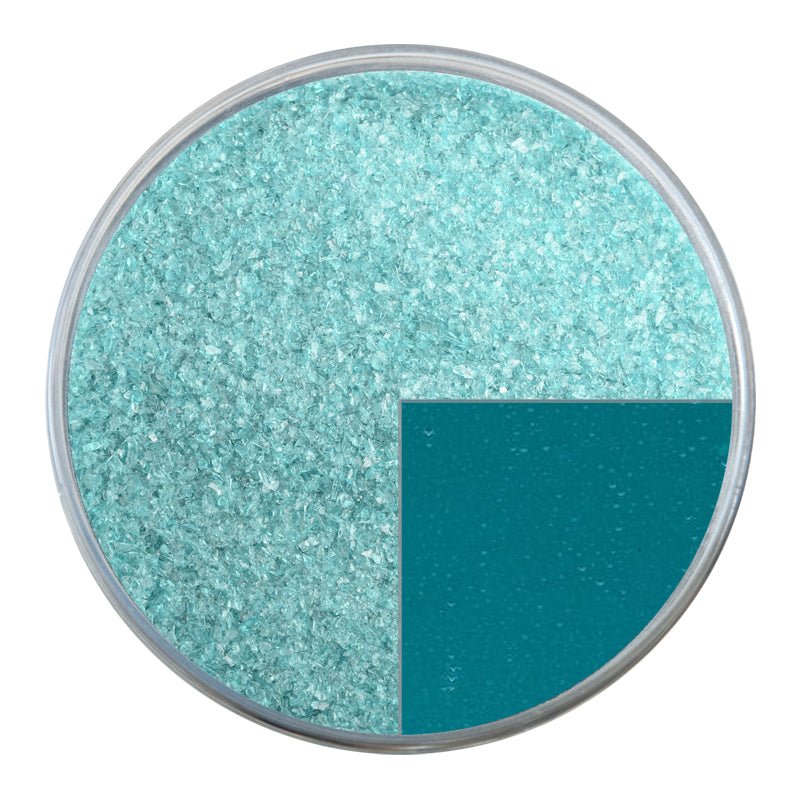 Bullseye Glass Frit: Peacock Blue Transparent Fine 1176.01 - Warm Glass