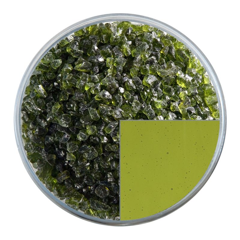 Bullseye Glass Frit: Pine Green Transparent Coarse 1241.03 - Warm Glass