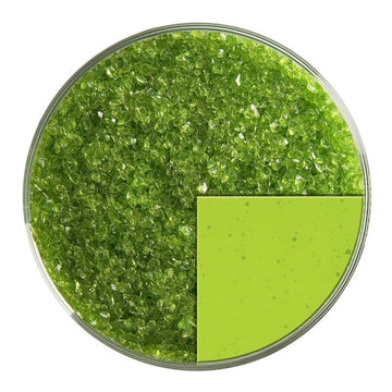 Transmedium Craft Bullseye Glass Frit: Spring Green Trans Medium Frit 1426.02 – Warm Glass