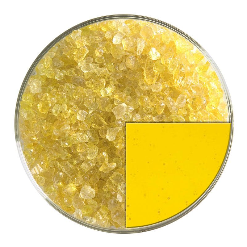 Bullseye Glass Frit: Yellow Striker Transparent Coarse 1120.03 - Warm Glass