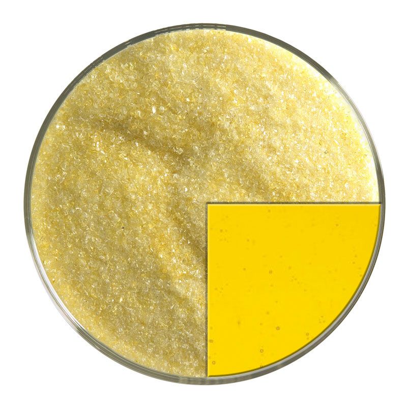 Bullseye Glass Frit: Yellow Striker Transparent Fine 1120.01 - Warm Glass