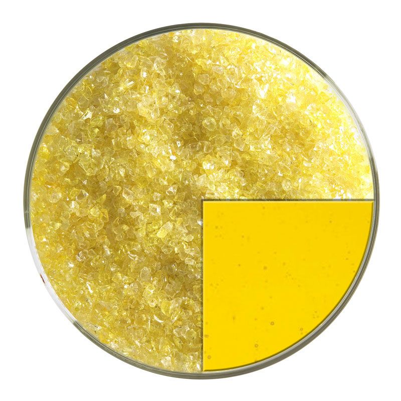 Bullseye Glass Frit: Yellow Striker Transparent Medium 1120.02 - Warm Glass