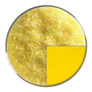 Bullseye Glass Frit: Yellow Striker Transparent Medium 1120.02 - Warm Glass