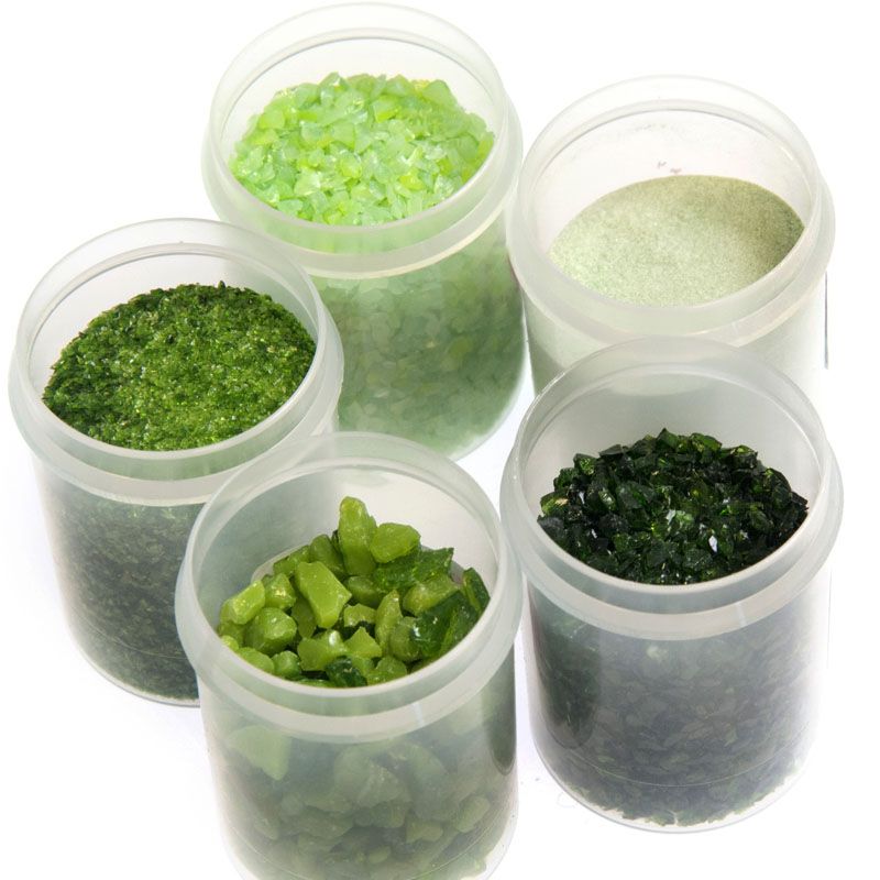 Bullseye Glass Green Frit Collection - Warm Glass