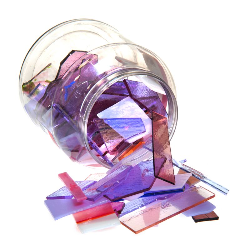 Bullseye Glass: Pink & Purple Variety Offcuts 1.5kg - Warm Glass