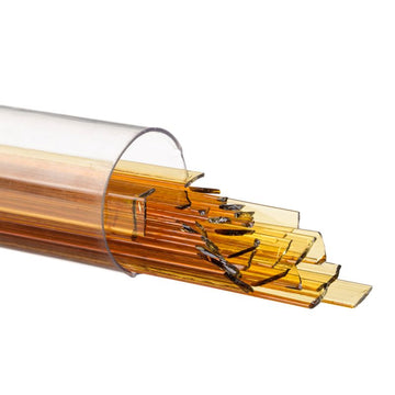 Bullseye Glass Ribbons: Dark Amber Transparent 1138 - Warm Glass