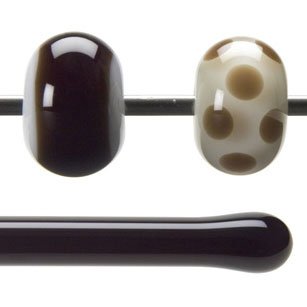 Bullseye Glass Rod: Dark Rose Brown Transparent 1109 - Warm Glass