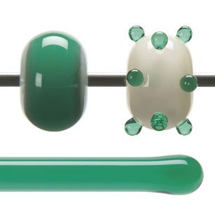 Bullseye Glass Rod: Emerald Green Transparent 1417 - Warm Glass