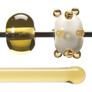 Bullseye Glass Rod: Light Amber Transparent 1437 - Warm Glass