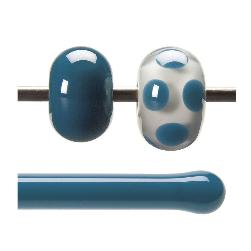 Bullseye Glass Rod: Steel Blue Opal 0146 - Warm Glass