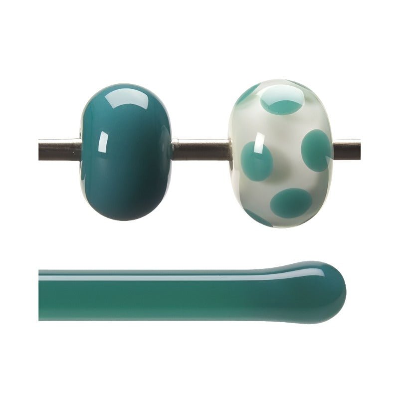 Bullseye Glass Rod: Teal Green Opal 0144 - Warm Glass